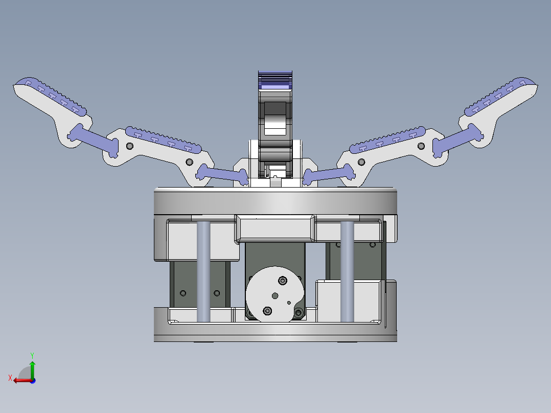 05-Model Q四指机械爪机械手结构3D图纸 Solidworks设计后视图