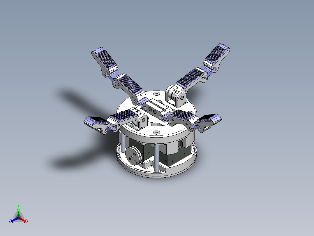 05-Model Q四指机械爪机械手结构3D图纸 Solidworks设计正等轴测图