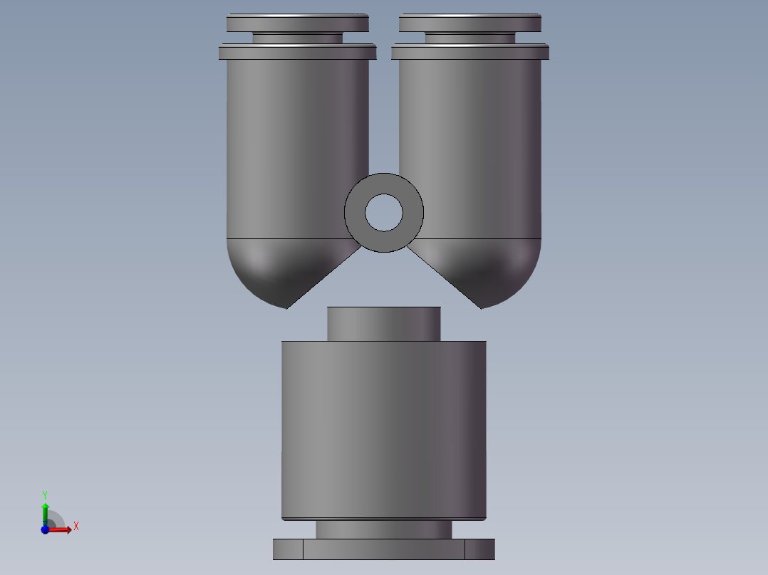 气动接头-Y型三通APYW10-6（10变6）前视图