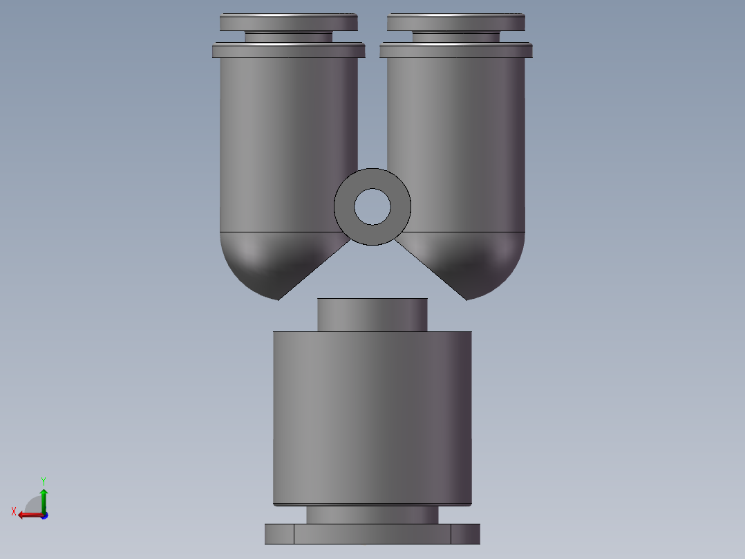 气动接头-Y型三通APYW10-6（10变6）后视图