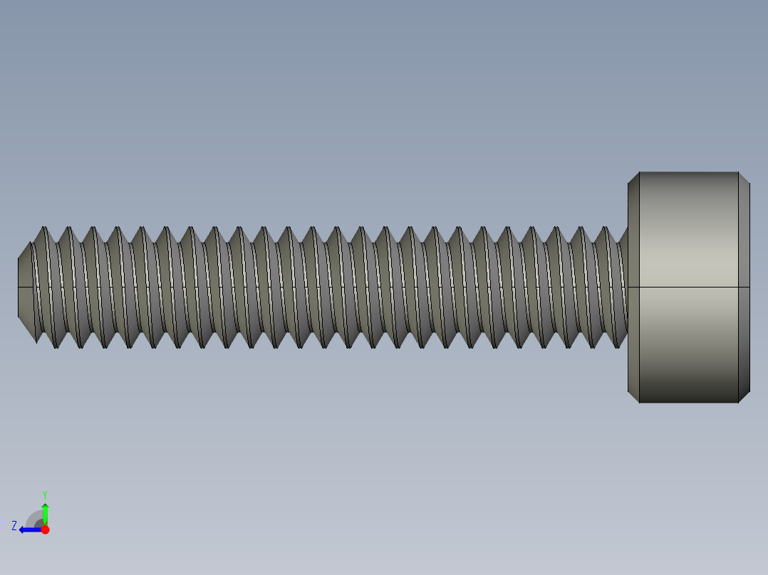 M2-M2 x 0.4mm Thread 10mm LONG SOCKET HEAD CAP SCREW.STEP右视图