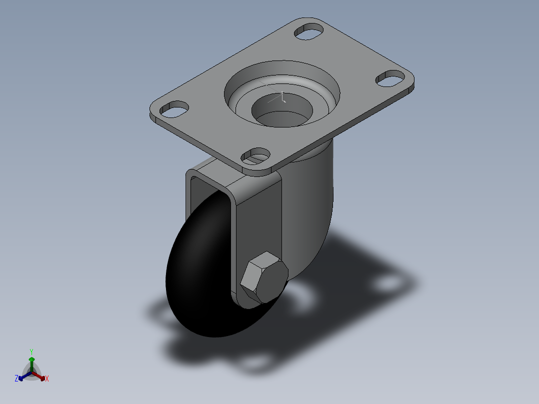 65万向脚轮2正等轴测图