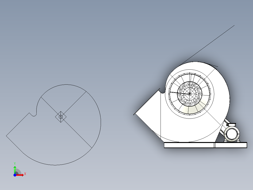 离心风机前视图