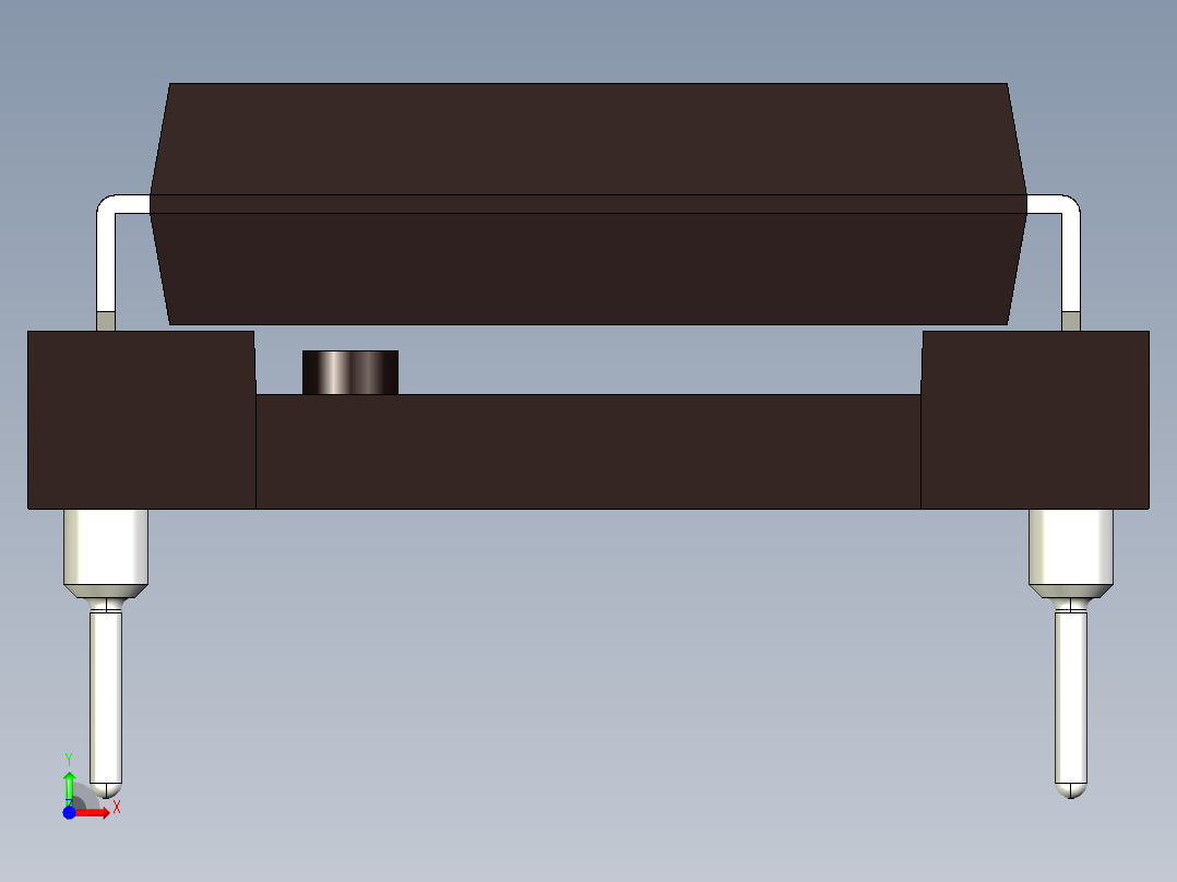 带插座的40引脚DIP通孔集成电路封装前视图