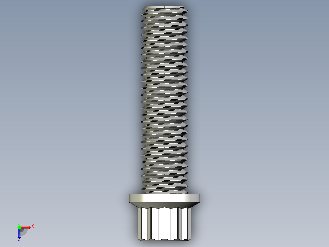 1_4in-28法兰头螺钉-1-4in-28 1long 12-point screws.IGS俯视图