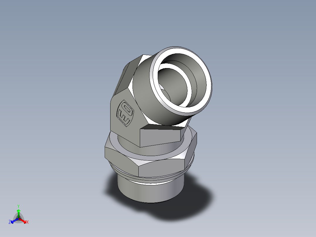 卡套式工业通用硬管接头EO_Adjustable_locknut_45_deg_elbow_VEE25SMOMDCF