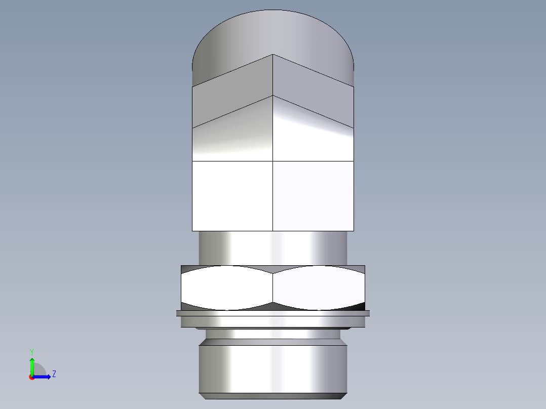 卡套式工业通用硬管接头EO_Adjustable_locknut_45_deg_elbow_VEE25SMOMDCF左视图