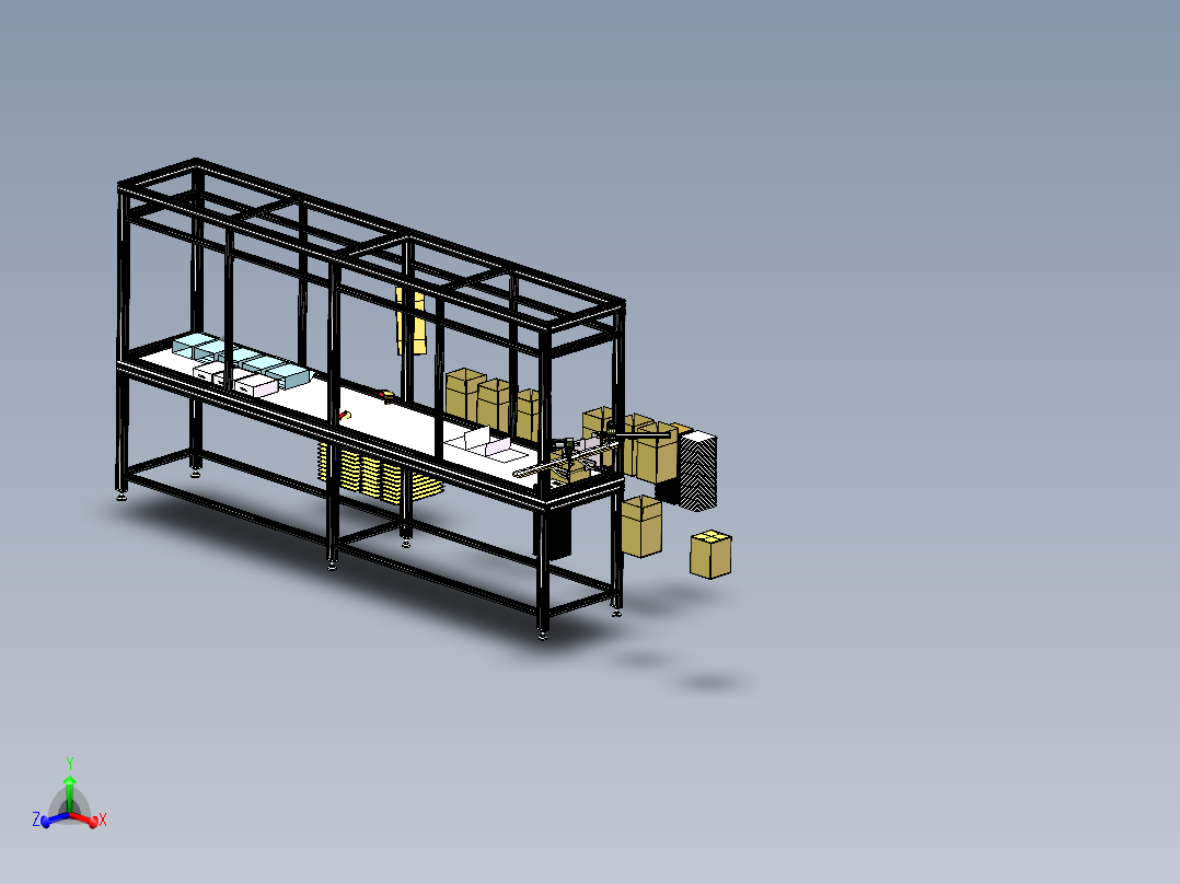 包装纸盒流水线（sw20可编辑+工程图）