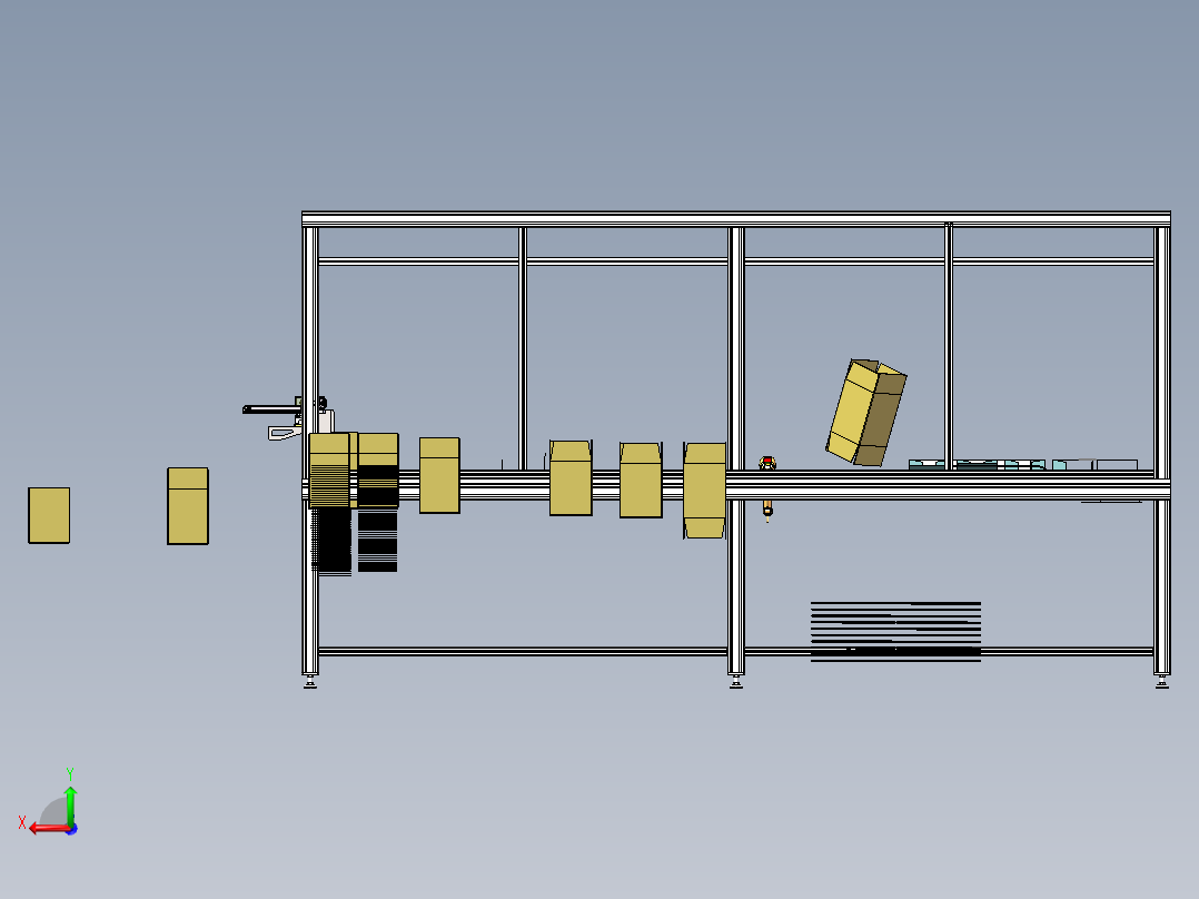 包装纸盒流水线（sw20可编辑+工程图）后视图