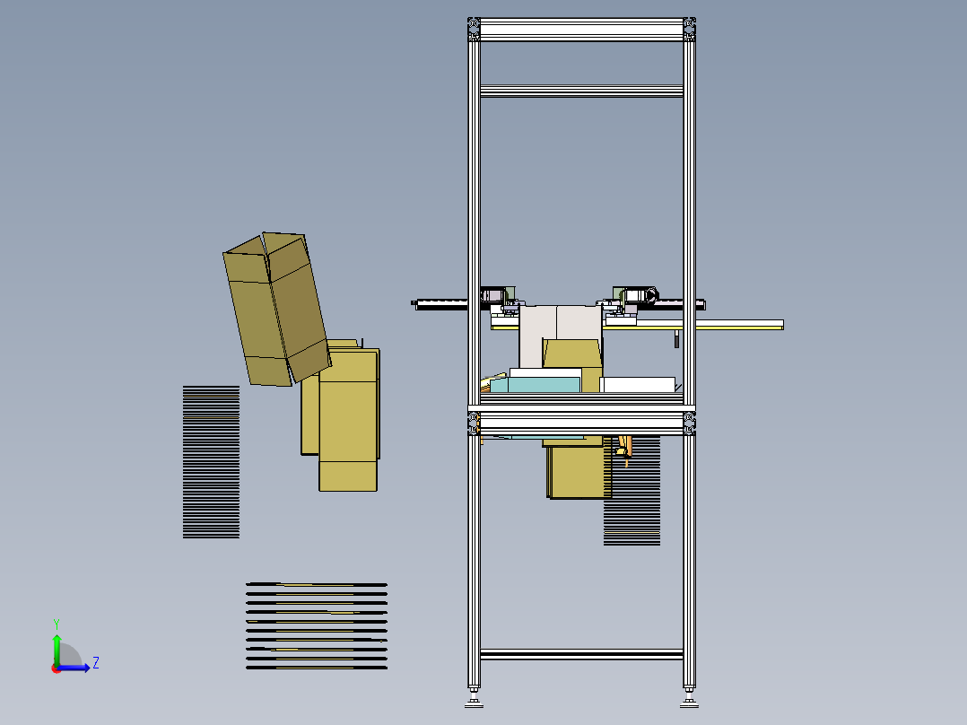 包装纸盒流水线（sw20可编辑+工程图）左视图