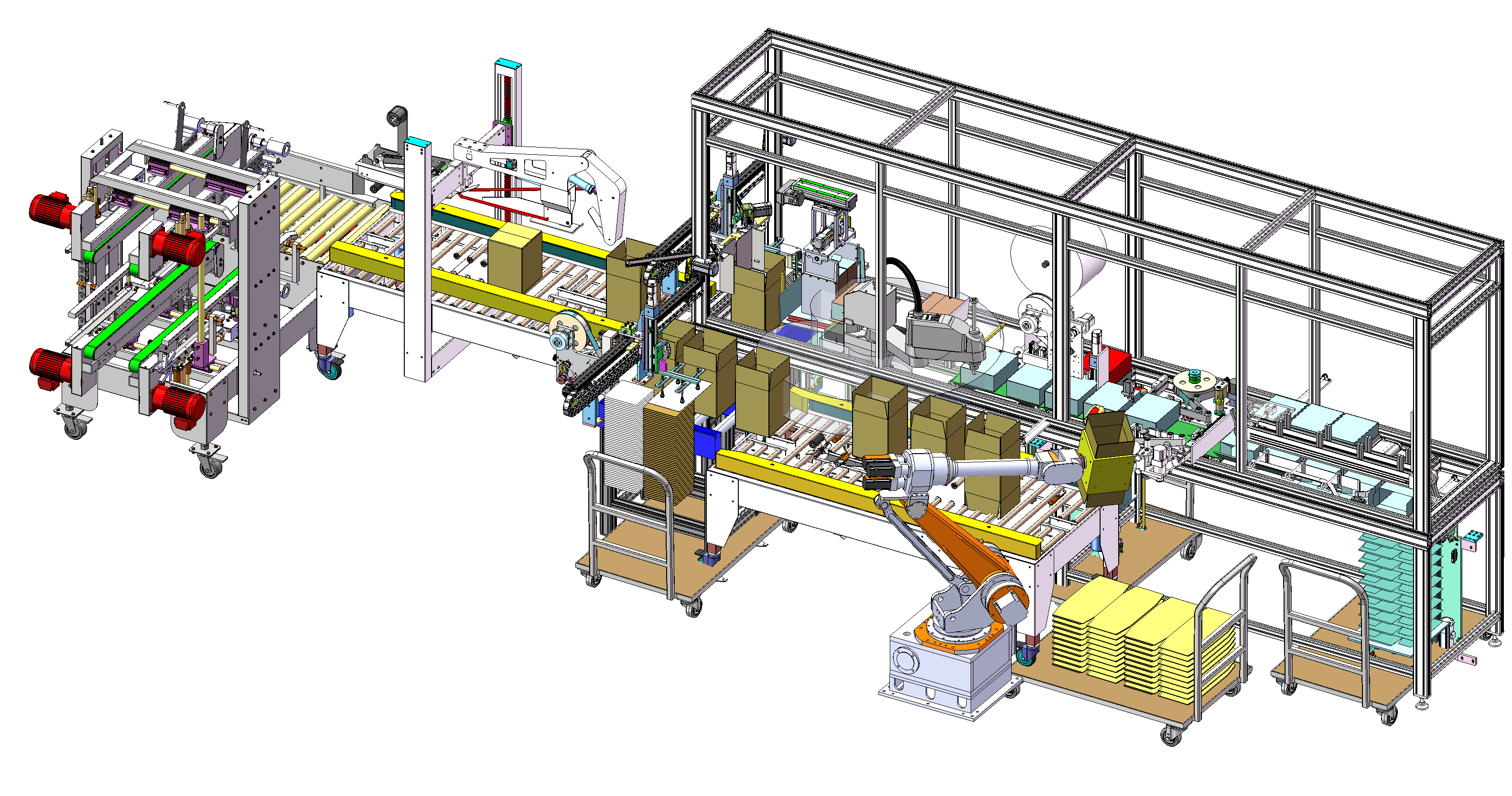 包装纸盒流水线（sw20可编辑+工程图）