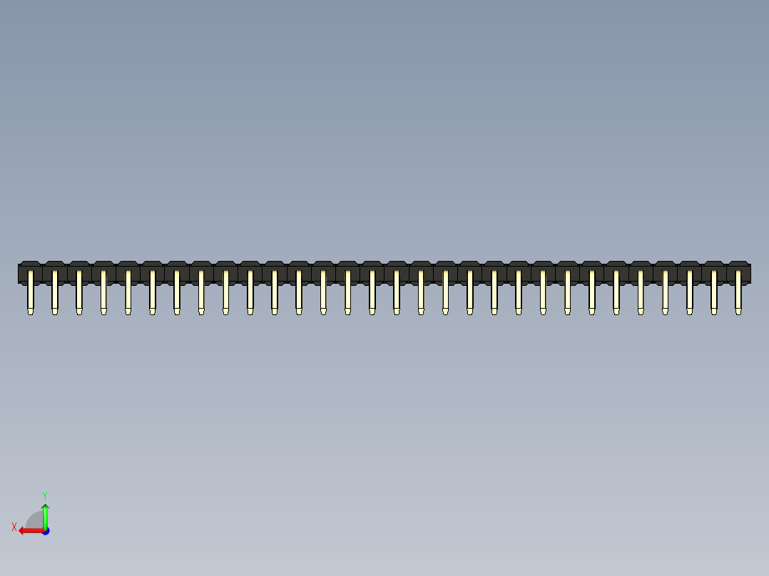 彩色公排针 100mil 2.54mm 系列-DS1022_black_1x30p_100mil_TypeD_rev1.0后视图