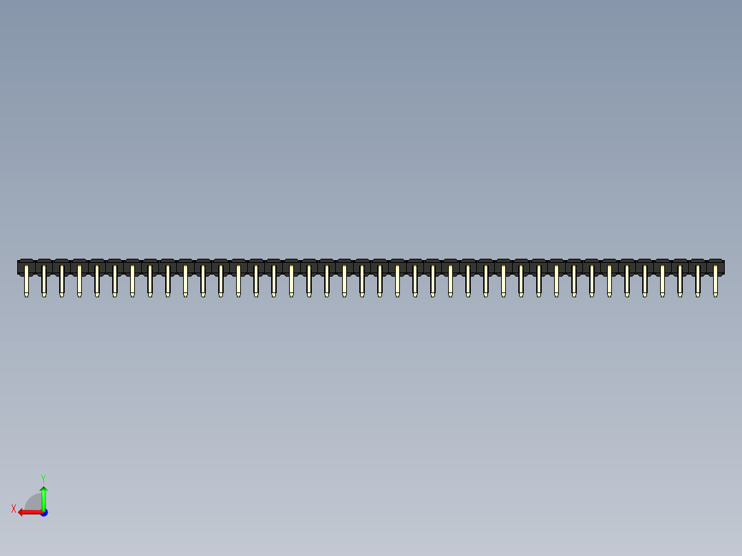 彩色公排针 100mil 2.54mm 系列-DS1022_black_1x40p_100mil_TypeD_rev1.0后视图