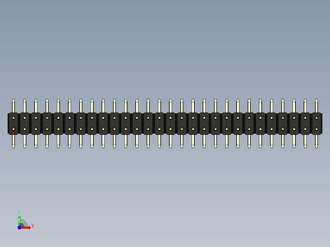 彩色公排针 100mil 2.54mm 系列-DS1022_black_56p_100mil_TypeSMT_rev1.0前视图