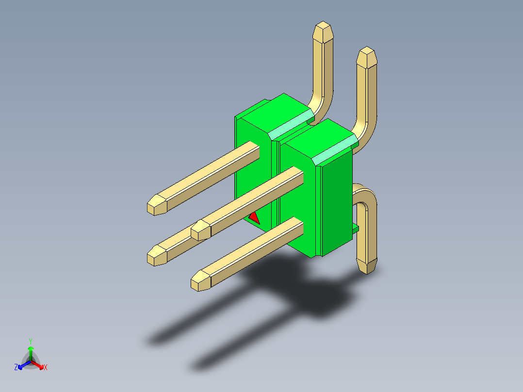 彩色公排针 100mil 2.54mm 系列-DS1022_green_04p_100mil_TypeSMT_rev1.0