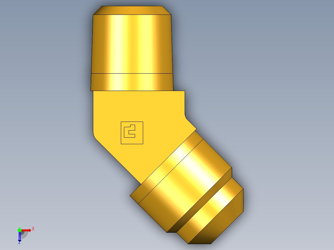 扩口式工业通用硬管接头45Deg Elbow 259F-6-4俯视图