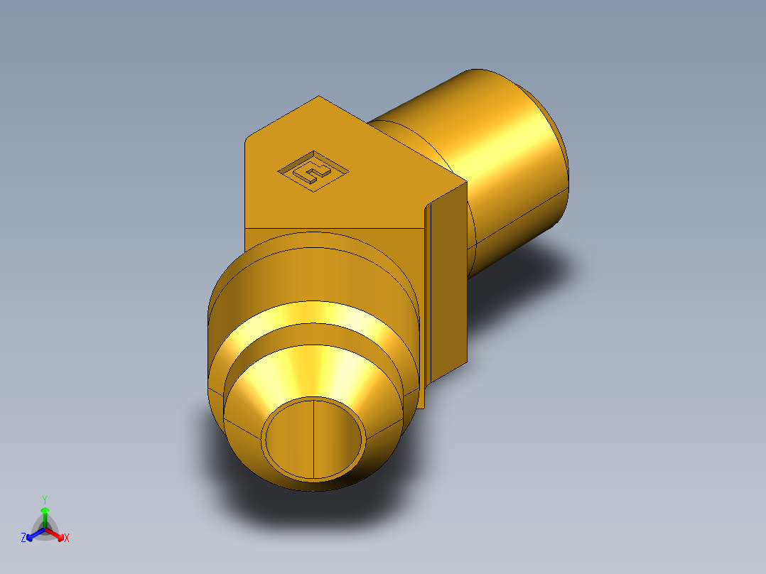 扩口式工业通用硬管接头45Deg Elbow 259F-6-4正等轴测图