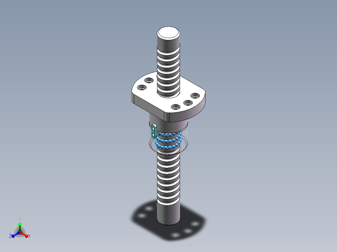 滚珠丝杠结构三维模型正等轴测图