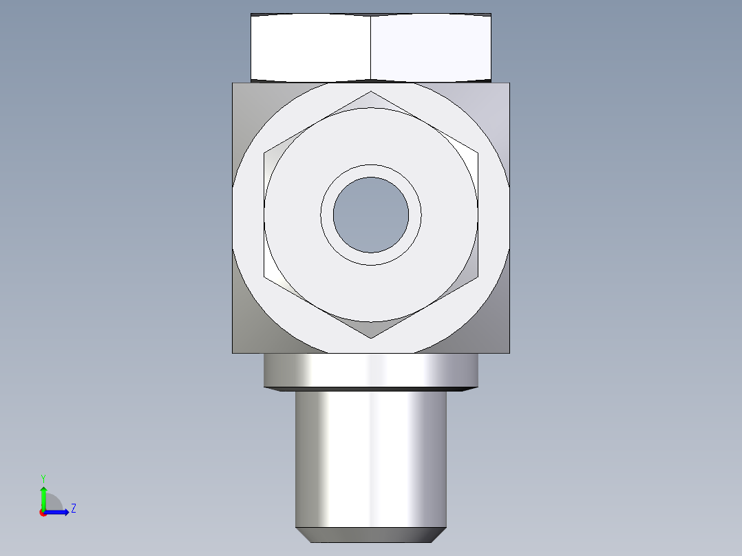 卡套式工业通用硬管接头EO_High_pressure_banjo_tee_TH08ZLM71左视图