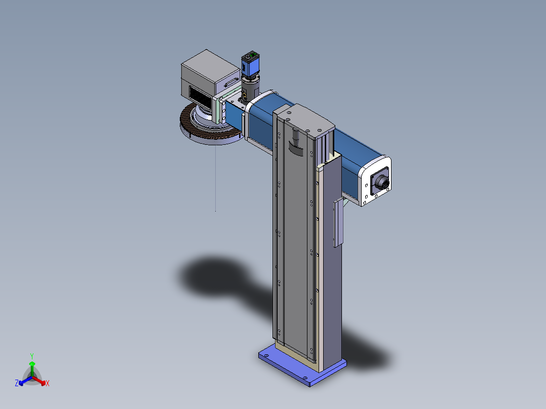 光纤打标机同轴视觉光路正等轴测图