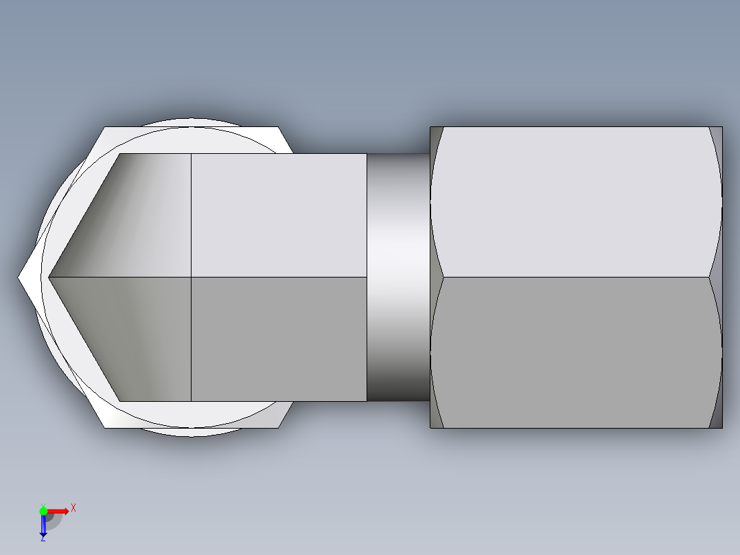 卡套式工业通用硬管接头EO_Adjustable_Locknut_elbow_WEE06SMORCF俯视图
