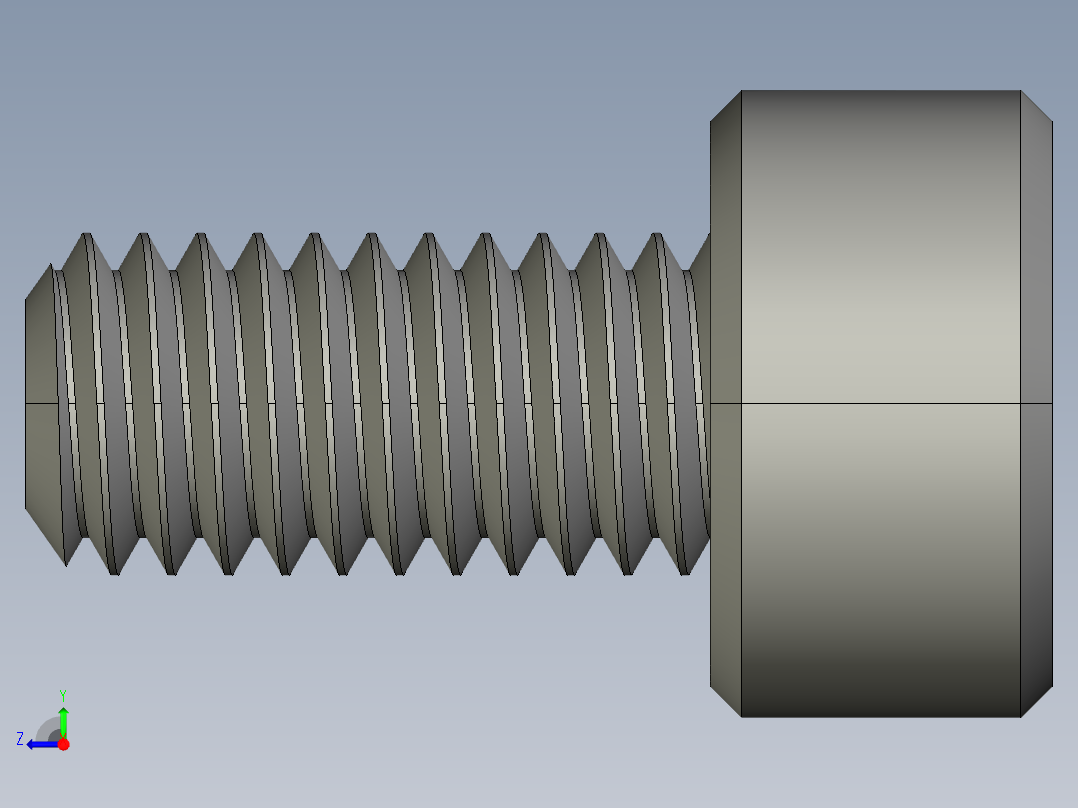 M3 x 0.5mm Thread 6mm LONG SOCKET HEAD CAP SCREW.STEP右视图