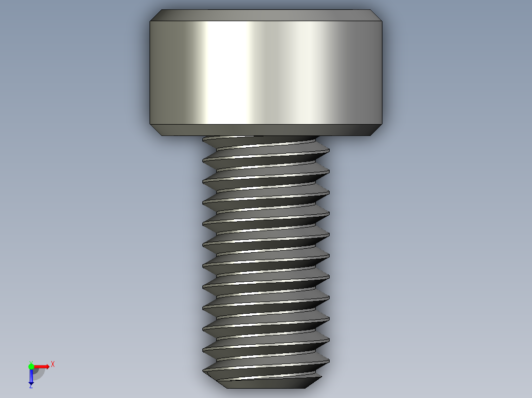 M3 x 0.5mm Thread 6mm LONG SOCKET HEAD CAP SCREW.STEP俯视图