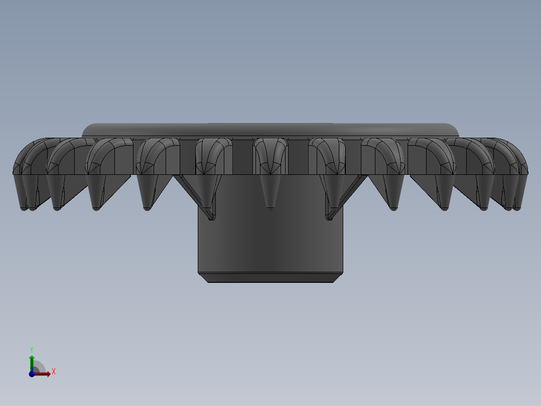 3650 Medium Stone (Light Bluish) Grey Technic Gear 24 Tooth Crown Type III (x pattern).SLDPRT前视图