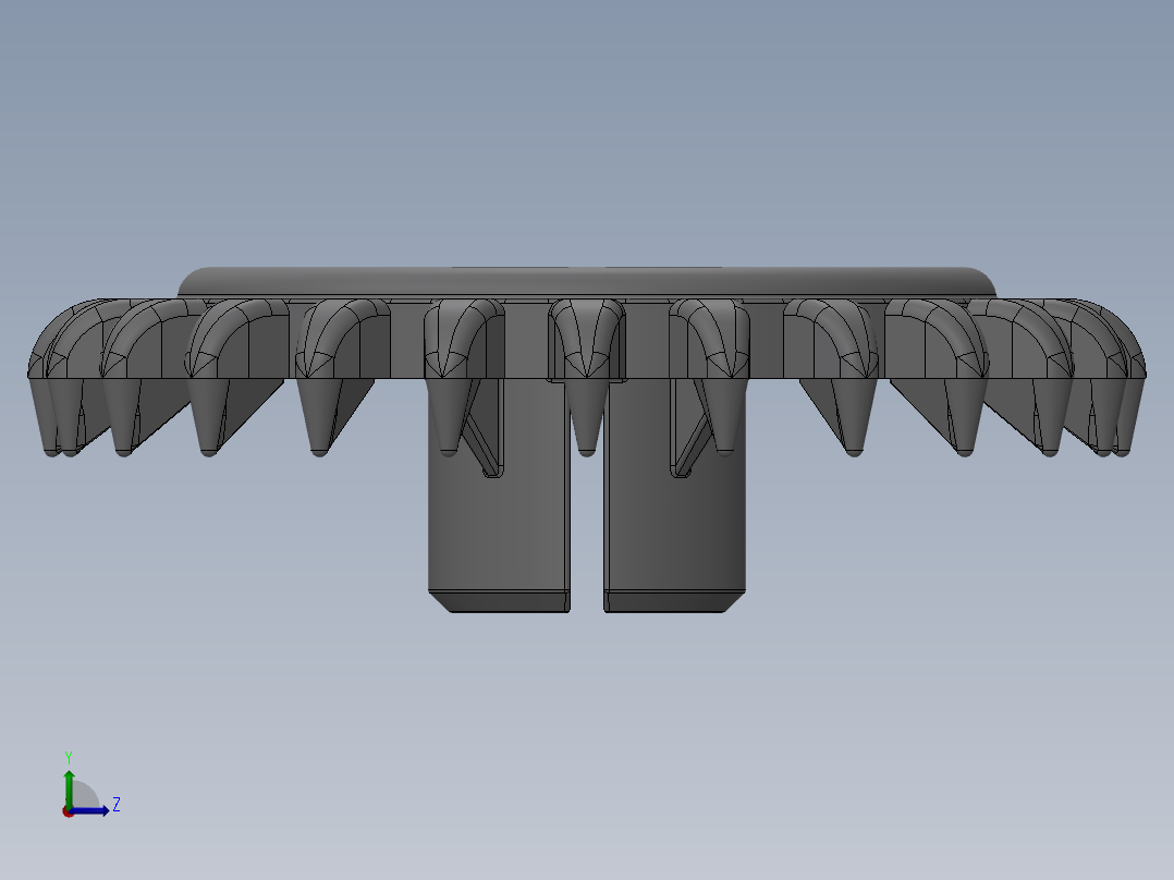 3650 Medium Stone (Light Bluish) Grey Technic Gear 24 Tooth Crown Type III (x pattern).SLDPRT左视图