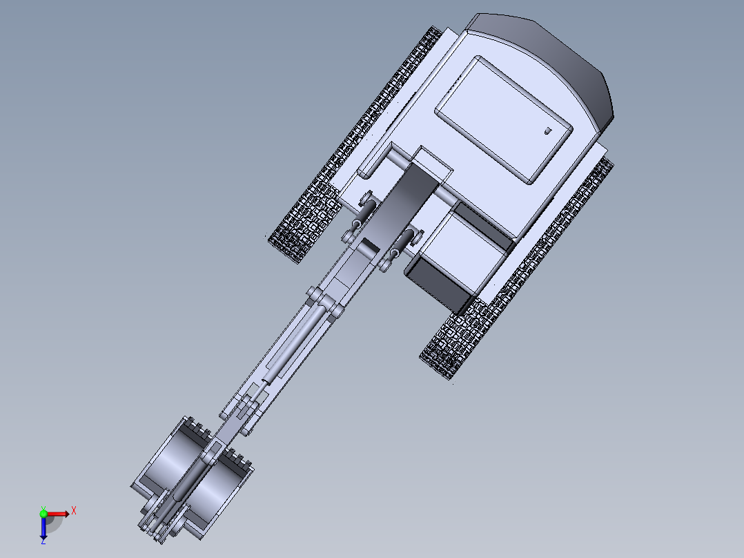 仿形设计之挖掘机 （论文 三维 二维图）俯视图