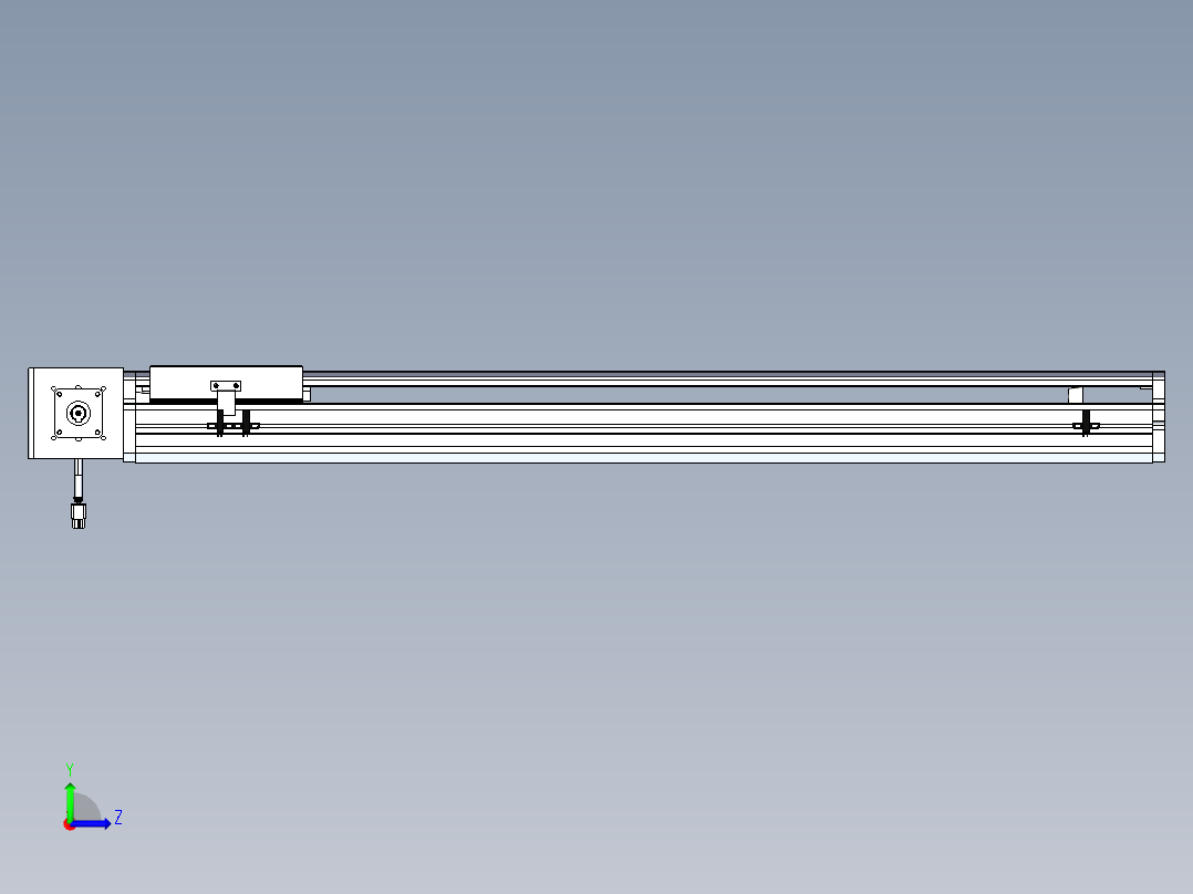 东锦同步带传动-直线滑台模组DH170B-L150-S750-BL-P400W-C3左视图