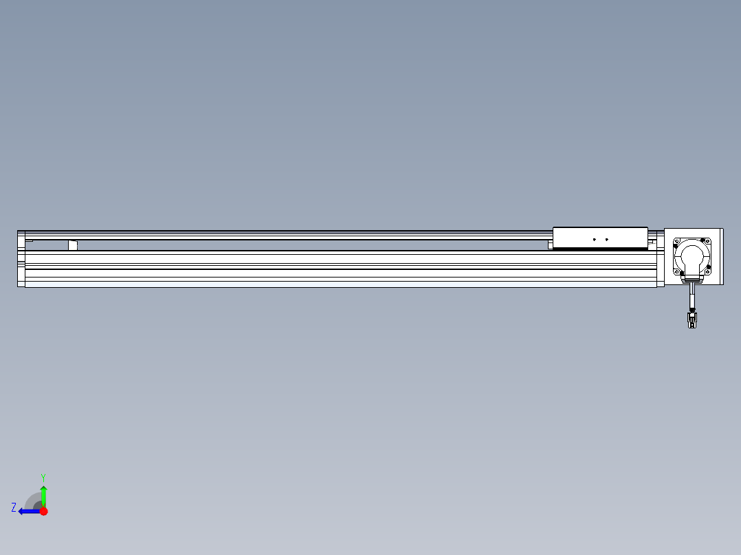东锦同步带传动-直线滑台模组DH170B-L150-S750-BL-P400W-C3右视图