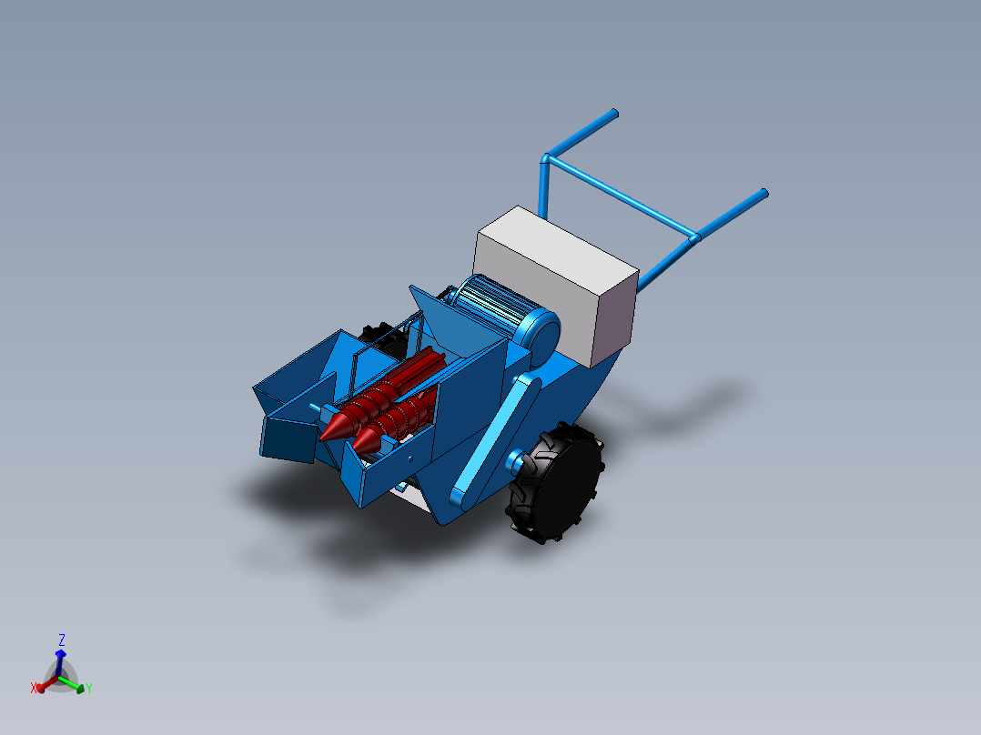 电动单行玉米收获机三维图1398450===200