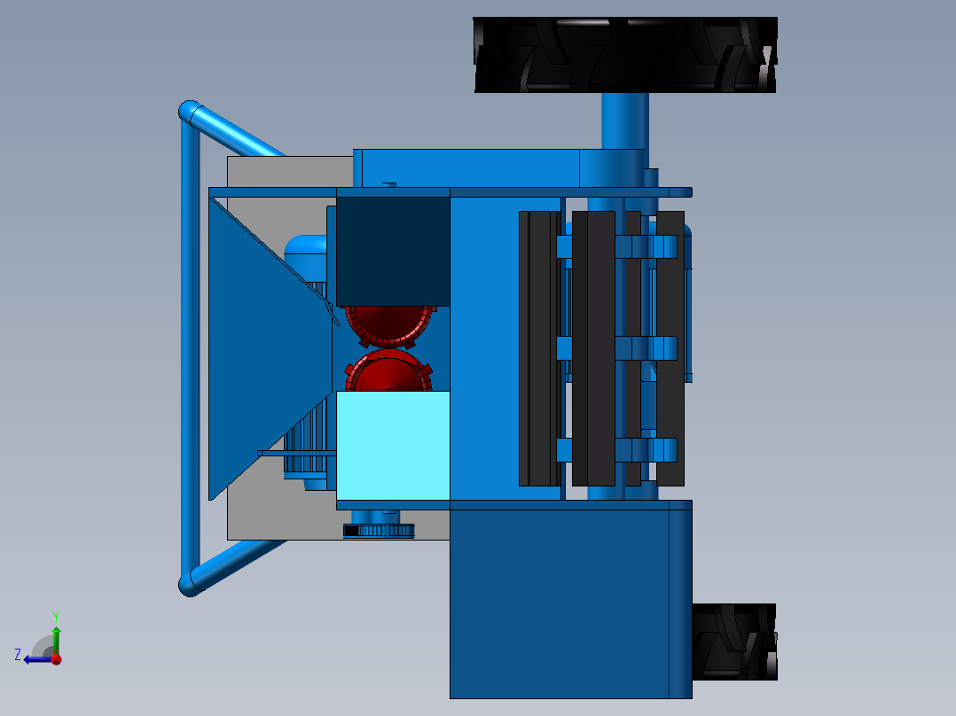 电动单行玉米收获机三维图1398450===200右视图