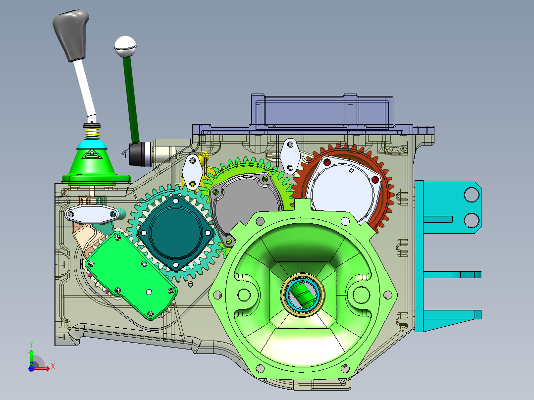 CL200小型农用四轮拖拉机变速箱（全参数化设计前视图