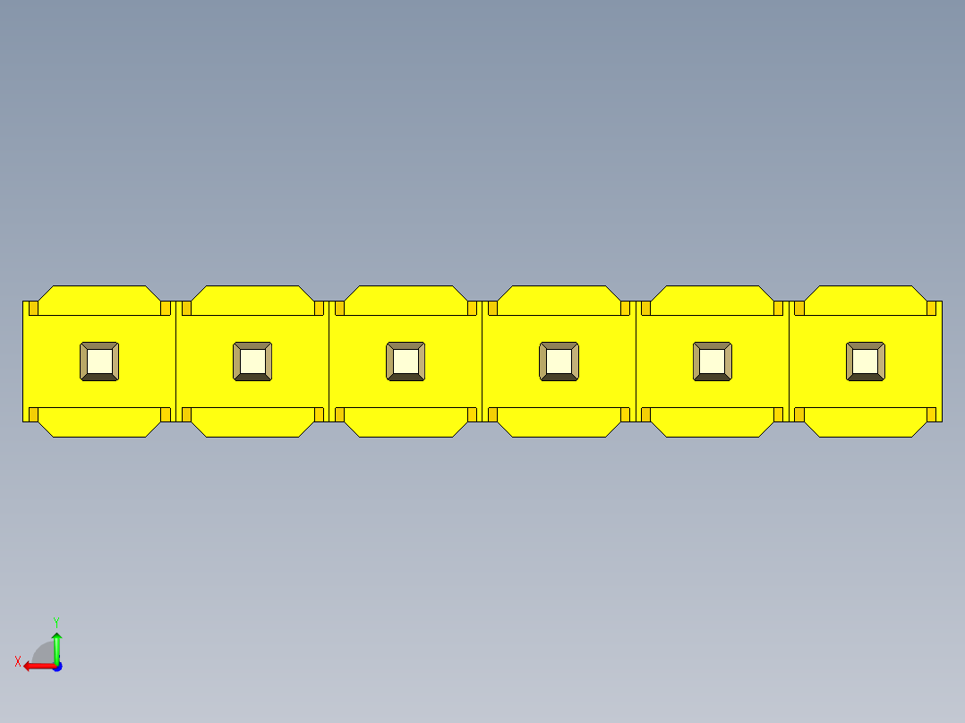 彩色公头100mil（2.54mm）系列-DS1021_yellow_1x06p_100mil_Type1_rev1.0后视图