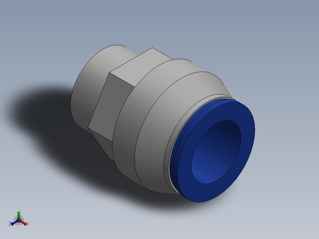 Ø16 x 1-2G - CONEXÃO RETA (C02251648)正等轴测图