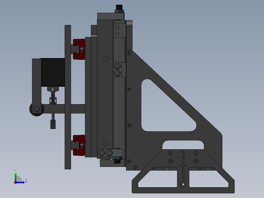 伺服气动挖掘机左视图