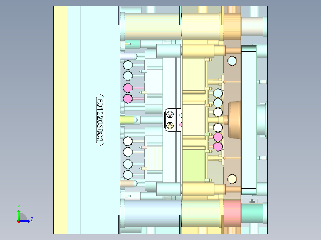 桌面垃圾桶下壳（推板强脱）左视图