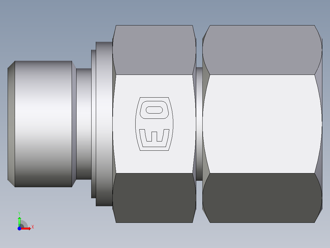 卡套式工业通用硬管接头EO_Swivel_connector_EGE14SMEDCF前视图