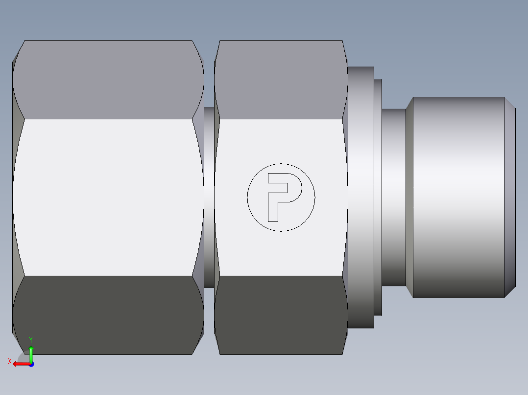 卡套式工业通用硬管接头EO_Swivel_connector_EGE14SMEDCF后视图