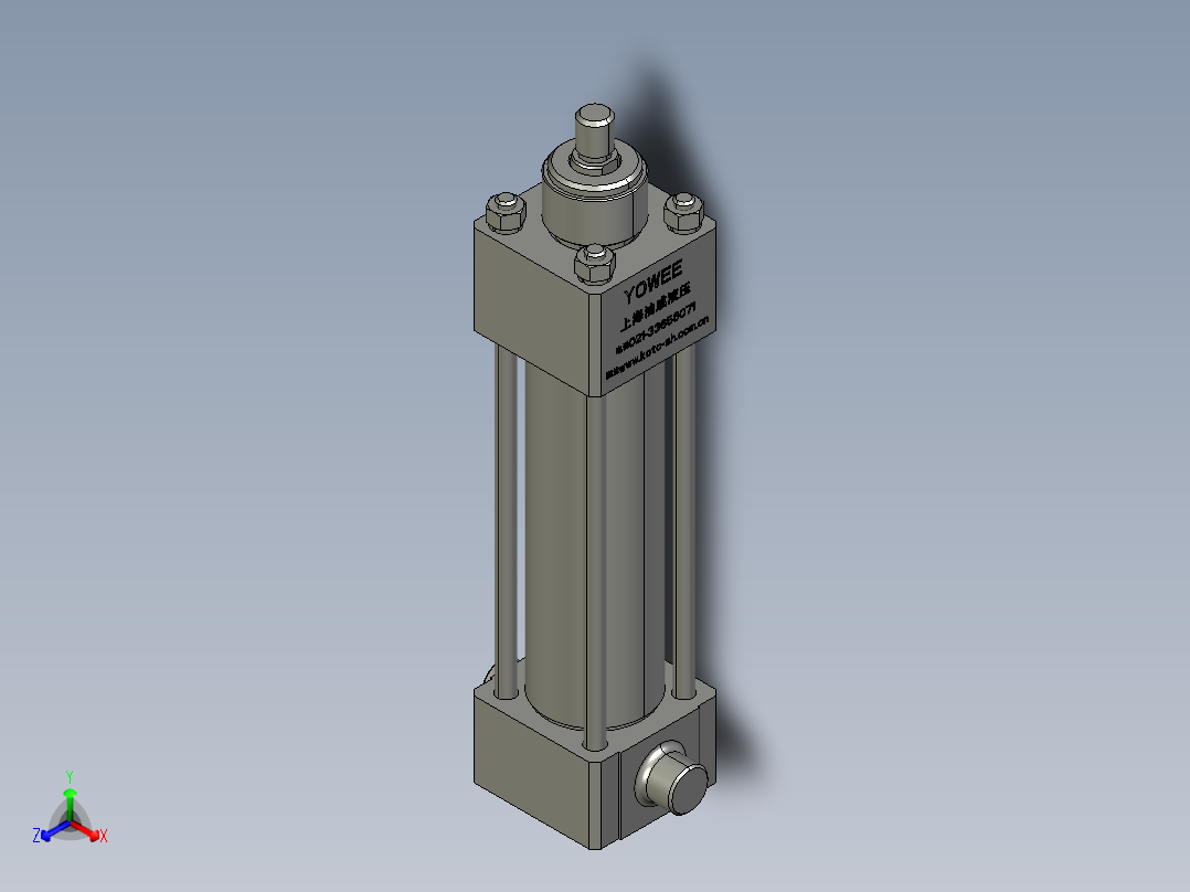 单杆液压缸CAD模型