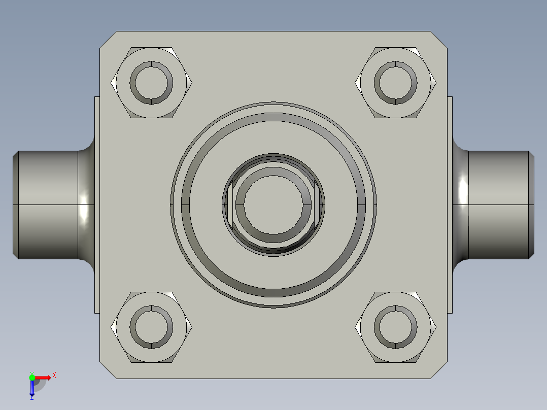 单杆液压缸CAD模型俯视图