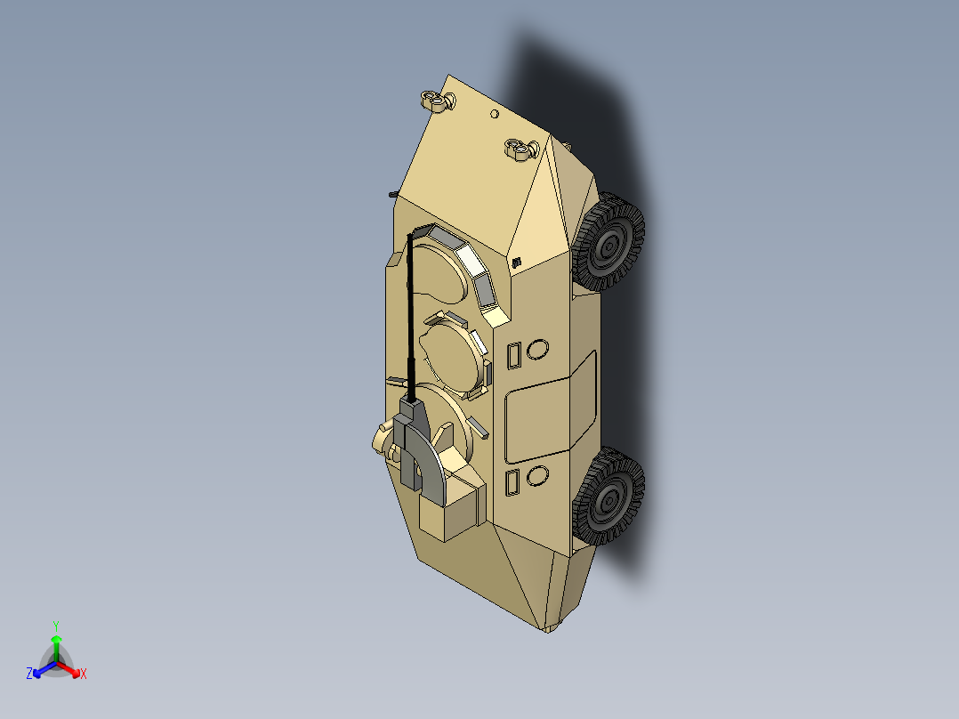 R3 T20 FA-HS轮式装Jia车外形简易正等轴测图