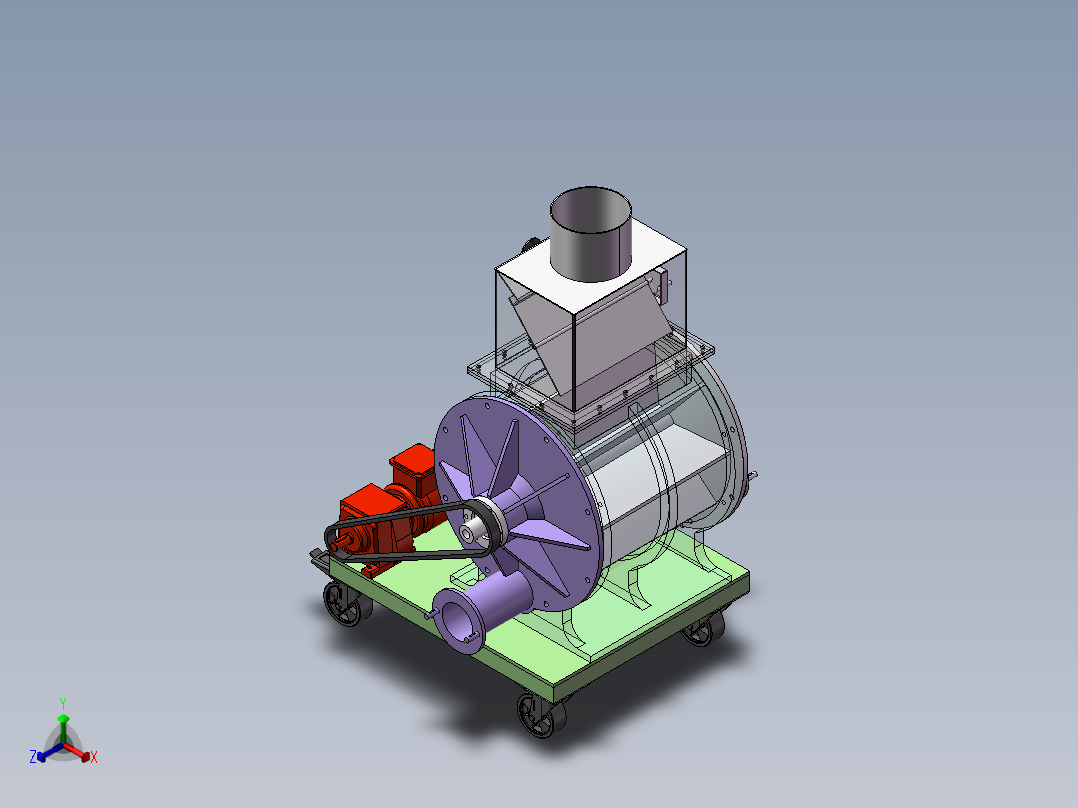 移动式旋转阀sw18正等轴测图