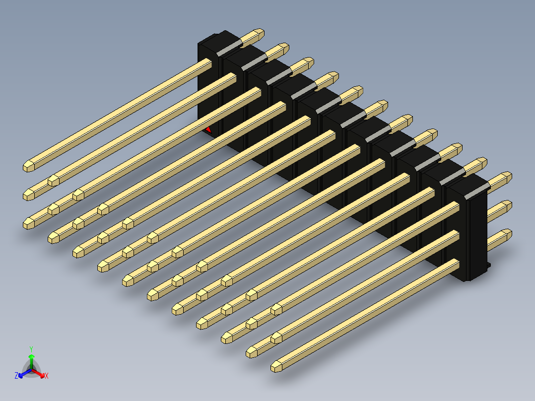 彩色公头100mil（2.54mm）系列-DS1021_black_3x11p_100mil_Type19_rev1.0