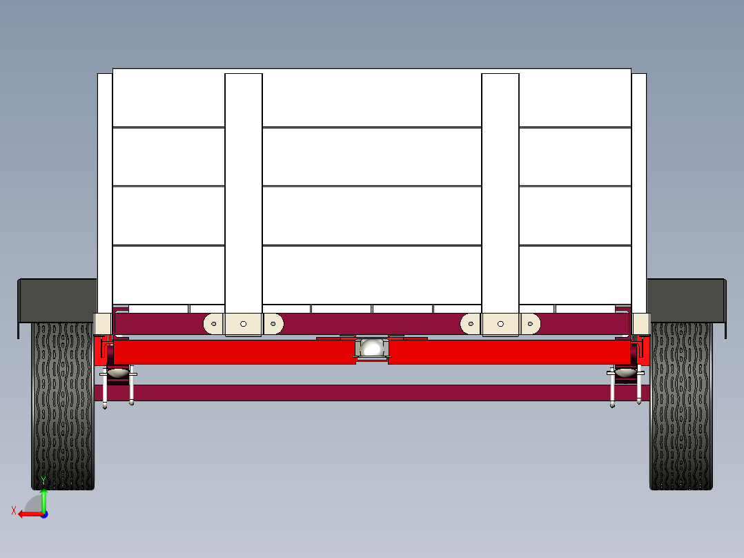 折叠拖车后视图
