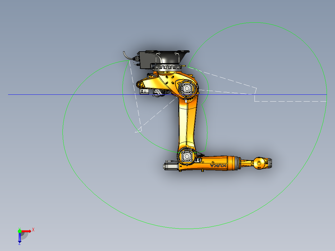 库卡KUKA机器人数模-KR-210-R2700-2-3D数模图俯视图