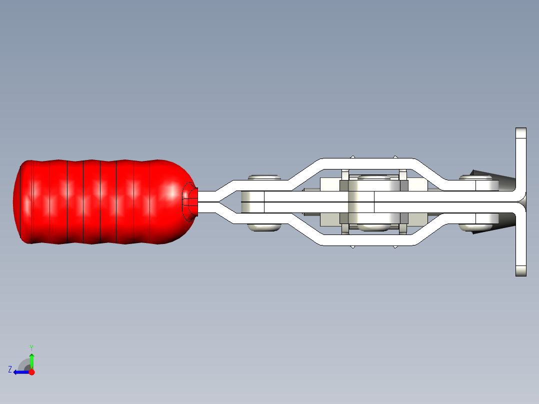 垂直式夾鉗SSP(J)-3D多系列多零件图纸模型右视图