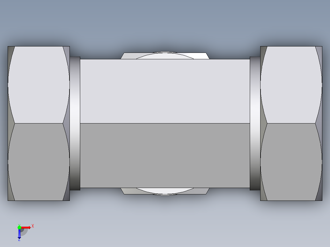 卡套式工业通用硬管接头EO_Adjustable_locknut_branch_tee_TEE42ZLMCF俯视图